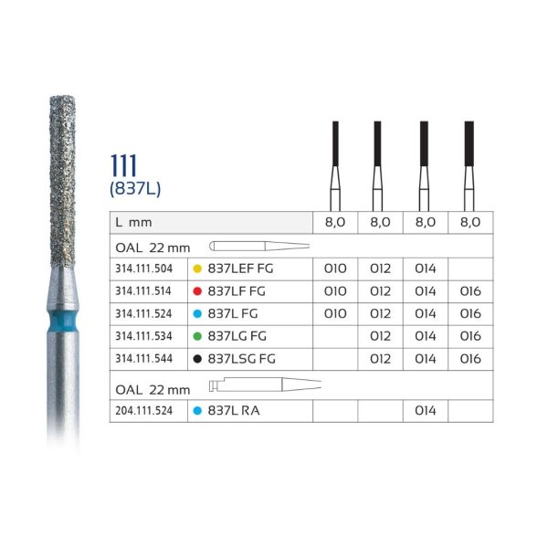 Set 5x Freza Diamantata 111