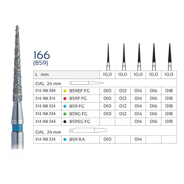 Set 5x Freza Diamantata 166