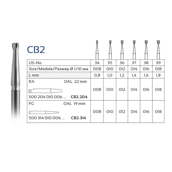 Set 5x Freza din Carbura CB2