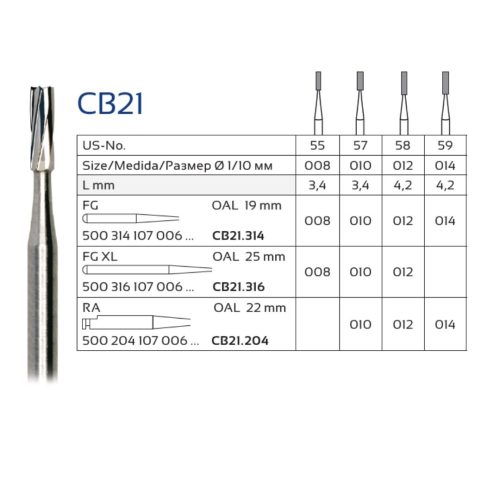 Set 5x Freza din Carbura CB21